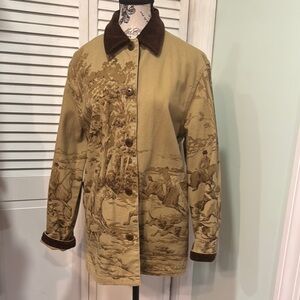 Vintage Ralph Lauren Hunt Scene barn Coat ,Medium